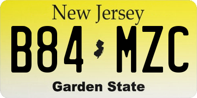 NJ license plate B84MZC