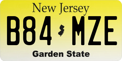 NJ license plate B84MZE