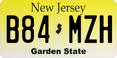 NJ license plate B84MZH