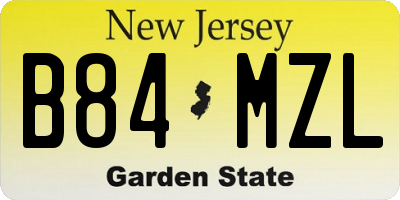 NJ license plate B84MZL