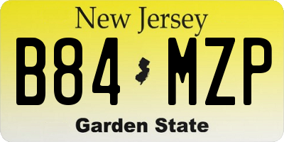 NJ license plate B84MZP