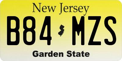 NJ license plate B84MZS