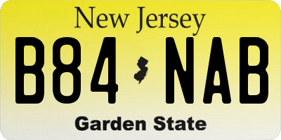 NJ license plate B84NAB