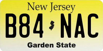 NJ license plate B84NAC