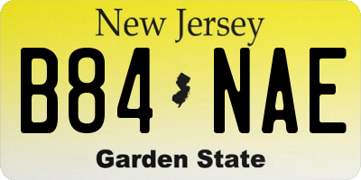 NJ license plate B84NAE