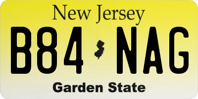 NJ license plate B84NAG