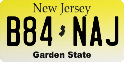NJ license plate B84NAJ