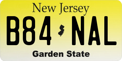 NJ license plate B84NAL