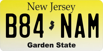 NJ license plate B84NAM