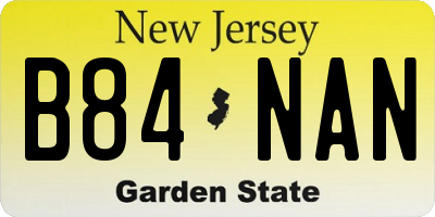 NJ license plate B84NAN