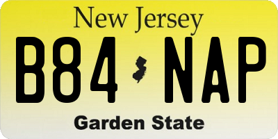 NJ license plate B84NAP
