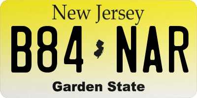 NJ license plate B84NAR