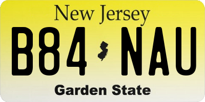NJ license plate B84NAU