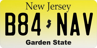 NJ license plate B84NAV