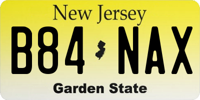NJ license plate B84NAX