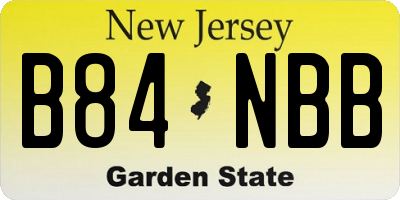 NJ license plate B84NBB