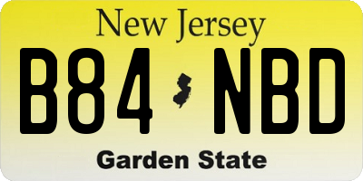NJ license plate B84NBD