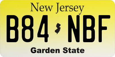 NJ license plate B84NBF