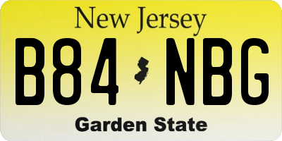 NJ license plate B84NBG