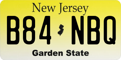 NJ license plate B84NBQ