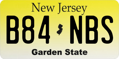 NJ license plate B84NBS