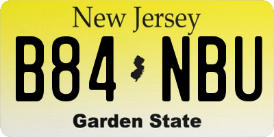 NJ license plate B84NBU