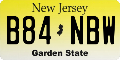 NJ license plate B84NBW