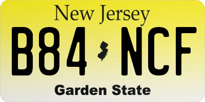 NJ license plate B84NCF