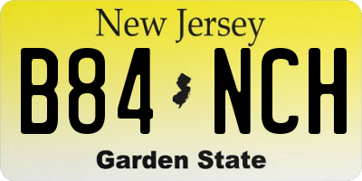 NJ license plate B84NCH