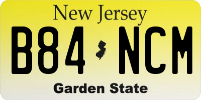 NJ license plate B84NCM