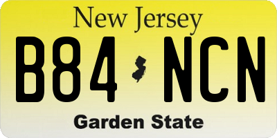 NJ license plate B84NCN