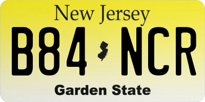NJ license plate B84NCR