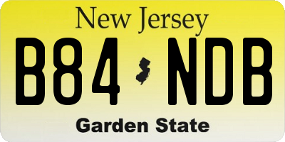 NJ license plate B84NDB
