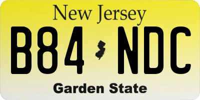 NJ license plate B84NDC