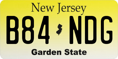 NJ license plate B84NDG