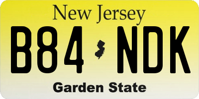 NJ license plate B84NDK
