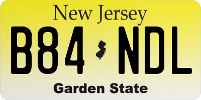 NJ license plate B84NDL