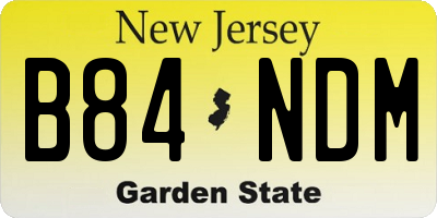 NJ license plate B84NDM