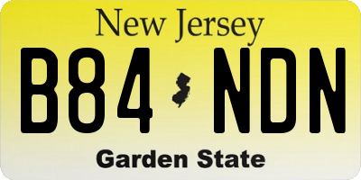 NJ license plate B84NDN