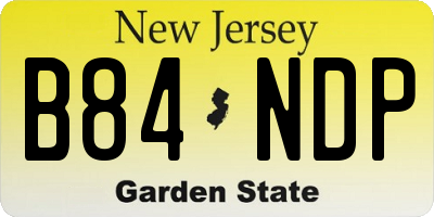 NJ license plate B84NDP