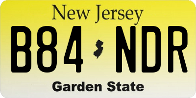 NJ license plate B84NDR