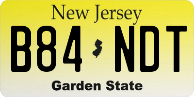 NJ license plate B84NDT
