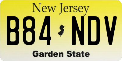 NJ license plate B84NDV