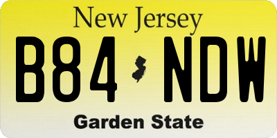 NJ license plate B84NDW