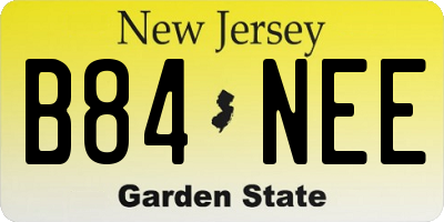 NJ license plate B84NEE