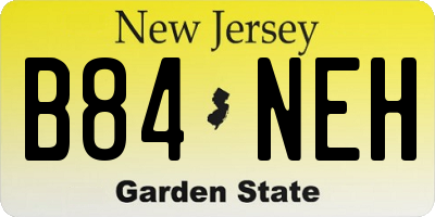 NJ license plate B84NEH