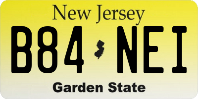 NJ license plate B84NEI