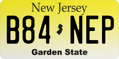 NJ license plate B84NEP