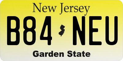 NJ license plate B84NEU