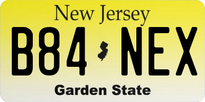 NJ license plate B84NEX